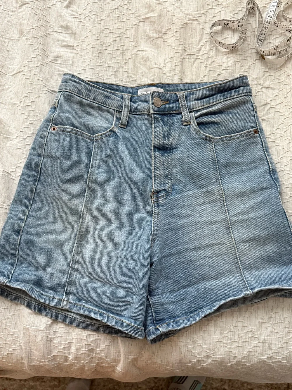 Cello High-Waist Light Blue Denim Shorts - Picture 1 of 4